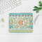 Teal Ribbons & Labels Rectangular Mouse Pad - LIFESTYLE 2