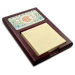 Teal Ribbons & Labels Red Mahogany Sticky Note Holder (Personalized)