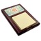 Teal Ribbons & Labels Red Mahogany Sticky Note Holder - Angle