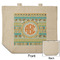 Teal Ribbons & Labels Reusable Cotton Grocery Bag - Front & Back View