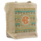 Teal Ribbons & Labels Reusable Cotton Grocery Bag - Front View