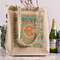 Teal Ribbons & Labels Reusable Cotton Grocery Bag - In Context