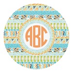 Teal Ribbons & Labels Round Decal - Large (Personalized)