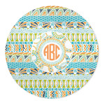 Teal Ribbons & Labels 5' Round Indoor Area Rug (Personalized)