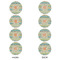 Teal Ribbons & Labels Round Linen Placemats - APPROVAL Set of 4 (double sided)