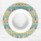 Teal Ribbons & Labels Round Linen Placemats - LIFESTYLE (single)