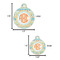Teal Ribbons & Labels Round Pet ID Tag - Large - Comparison Scale