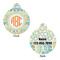 Teal Ribbons & Labels Round Pet Tag - Front & Back