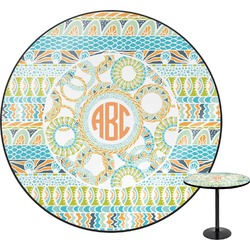 Teal Ribbons & Labels Round Table - 24" (Personalized)