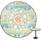 Teal Ribbons & Labels Round Table Top