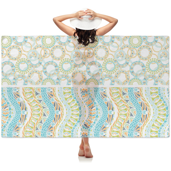 Custom Teal Ribbons & Labels Sheer Sarong