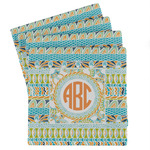 Teal Ribbons & Labels Absorbent Stone Coasters - Set of 4 (Personalized)