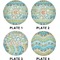 Teal Ribbons & Labels Set of Lunch / Dinner Plates (Approval)