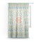 Teal Ribbons & Labels Sheer Curtain With Window and Rod