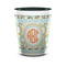 Teal Ribbons & Labels Shot Glass - Two Tone - FRONT