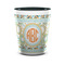 Teal Ribbons & Labels Ceramic Shot Glass - 1.5 oz - Two Tone - Single (Personalized)