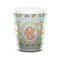 Teal Ribbons & Labels Shot Glass - White - FRONT