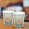 Teal Ribbons & Labels Shot Glass - White - LIFESTYLE