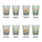 Teal Ribbons & Labels Shot Glass - White - Set of 4 - APPROVAL