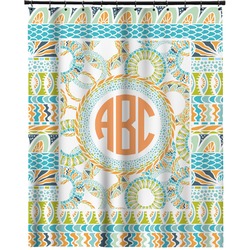 Teal Ribbons & Labels Extra Long Shower Curtain - 70"x84" (Personalized)