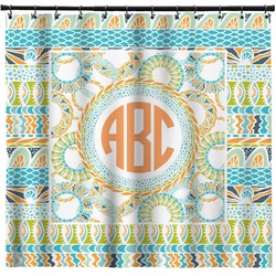 Teal Ribbons & Labels Shower Curtain - Custom Size (Personalized)