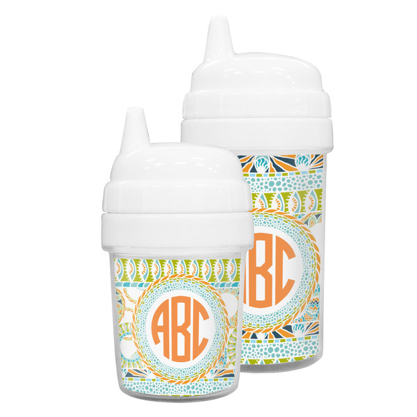 Teal Ribbons & Labels Sippy Cups