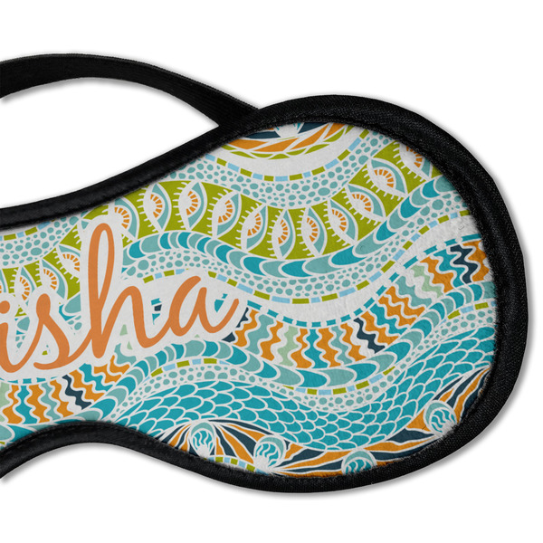 Teal Ribbons & Labels Sleeping Eye Mask - DETAIL Large