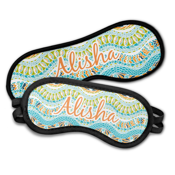 Teal Ribbons & Labels Sleeping Eye Masks - PARENT