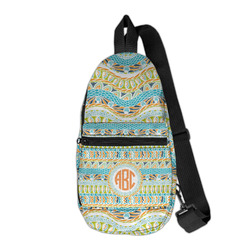 Teal Ribbons & Labels Sling Bag (Personalized)