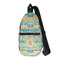 Teal Ribbons & Labels Sling Bag - Front View