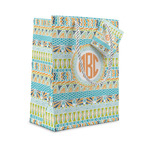 Teal Ribbons & Labels Small Gift Bag (Personalized)