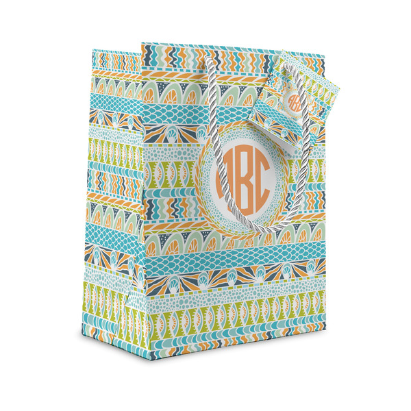 Custom Teal Ribbons & Labels Gift Bag (Personalized)