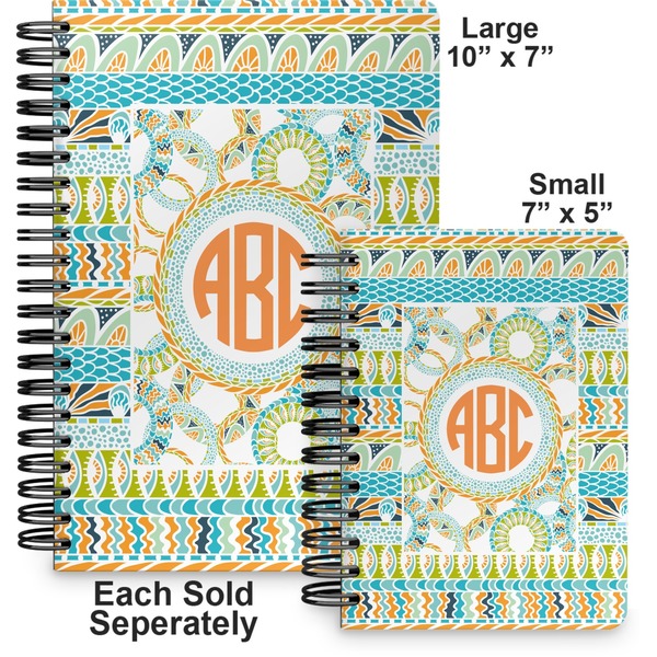 Teal Ribbons & Labels Spiral Journal - Comparison
