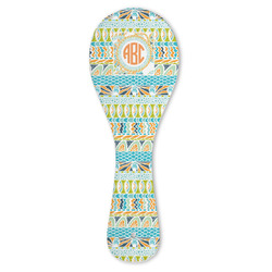 Teal Ribbons & Labels Ceramic Spoon Rest (Personalized)