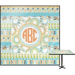 Teal Ribbons & Labels Square Table Top (Personalized)