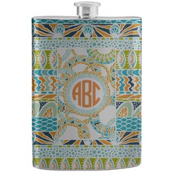 Teal Ribbons & Labels Stainless Steel Flask (Personalized)