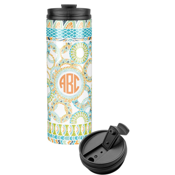 Custom Teal Ribbons & Labels Stainless Steel Skinny Tumbler (Personalized)