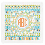 Teal Ribbons & Labels Paper Dinner Napkins (Personalized)