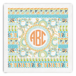 Teal Ribbons & Labels Paper Dinner Napkins (Personalized)