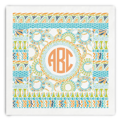 Teal Ribbons & Labels Paper Dinner Napkins (Personalized)