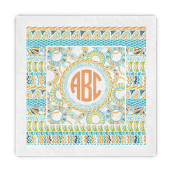 Teal Ribbons & Labels Standard Decorative Napkins (Personalized)