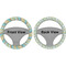 Teal Ribbons & Labels Steering Wheel Cover- Front and Back