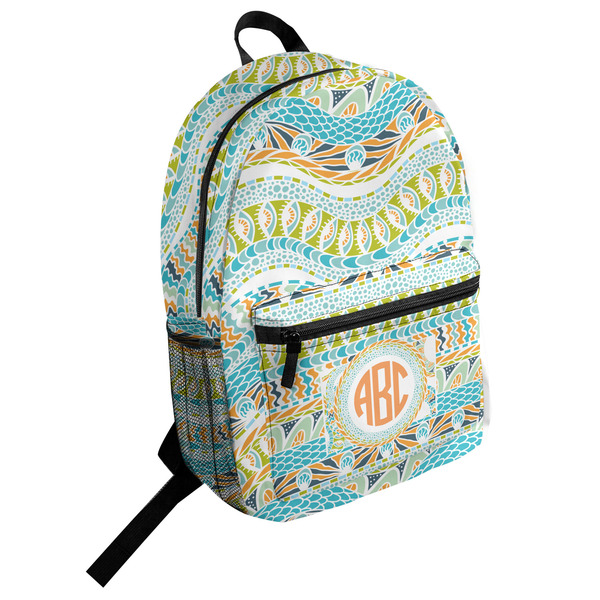 Custom Teal Ribbons & Labels Student Backpack (Personalized)