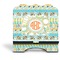 Teal Ribbons & Labels Stylized Tablet Stand - Front without iPad