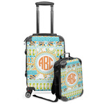 Teal Ribbons & Labels Kids 2-Piece Luggage Set - Suitcase & Backpack (Personalized)