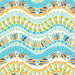 Teal Ribbons & Labels Fabric by the Yard