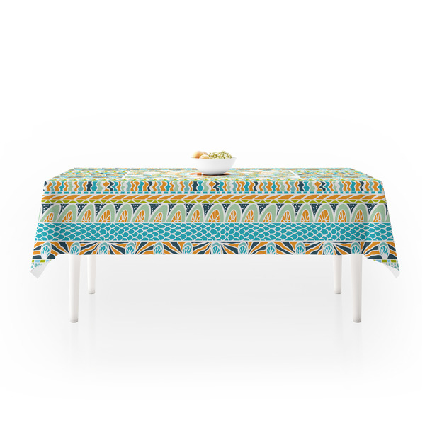 Teal Ribbons & Labels Tablecloths (58"x102") - MAIN