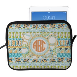 Teal Ribbons & Labels Tablet Case / Sleeve - Large (Personalized)