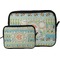 Teal Ribbons & Labels Tablet Sleeve (Size Comparison)