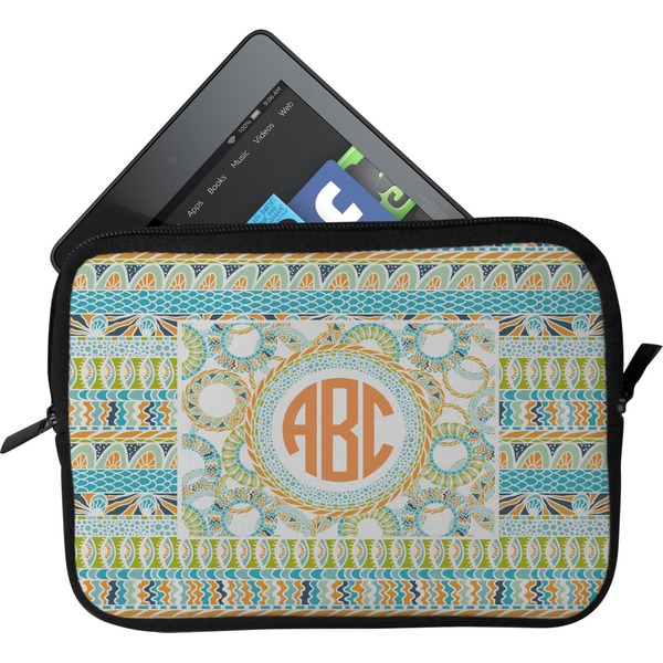 Custom Teal Ribbons & Labels Tablet Case / Sleeve (Personalized)